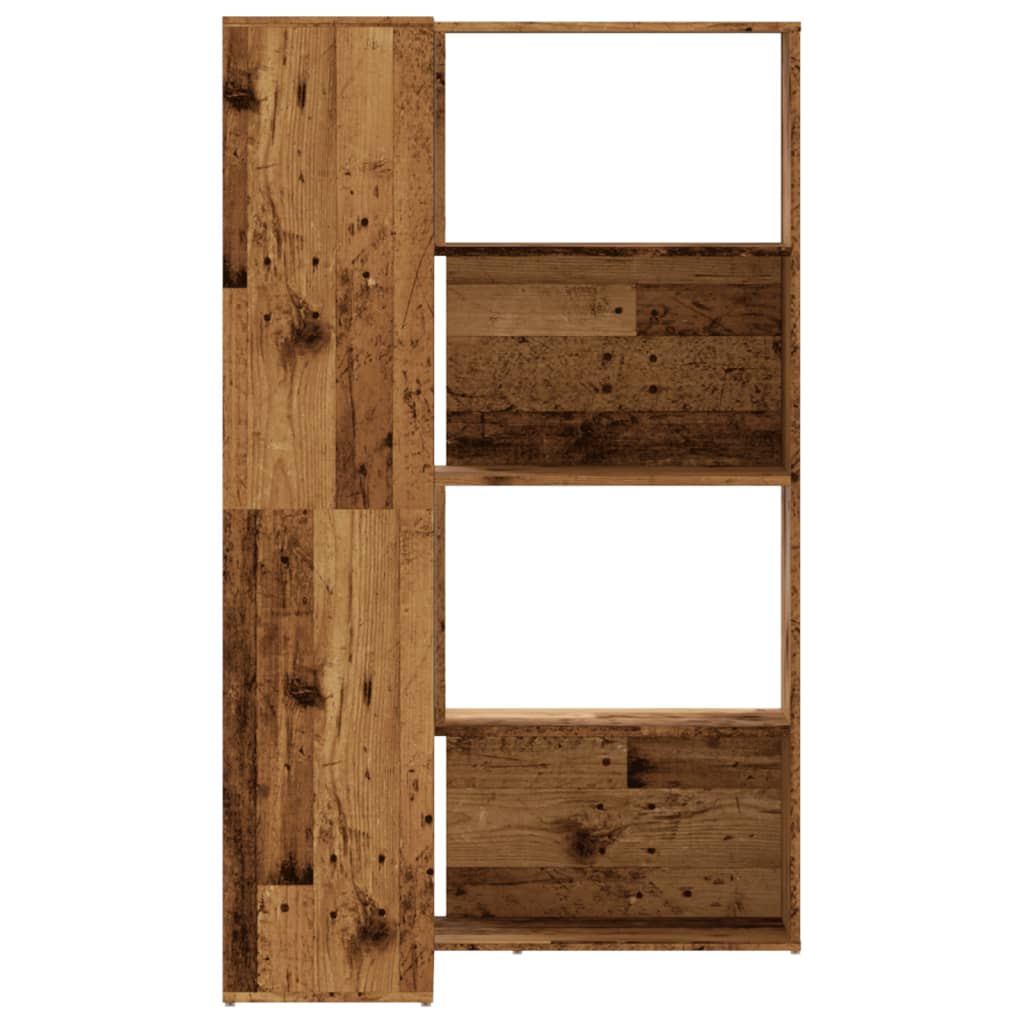 vidaXL Βιβλιοθήκη Γωνιακή 4 Επ. Όψη Παλαιού Ξύλου 85x85x140 Επεξ. Ξύλο