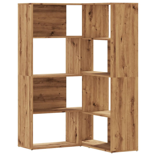 vidaXL Βιβλιοθήκη Γωνιακή 4 Επ. Αρτισιανή Δρυς 85x85x140 εκ Επεξ. Ξύλο