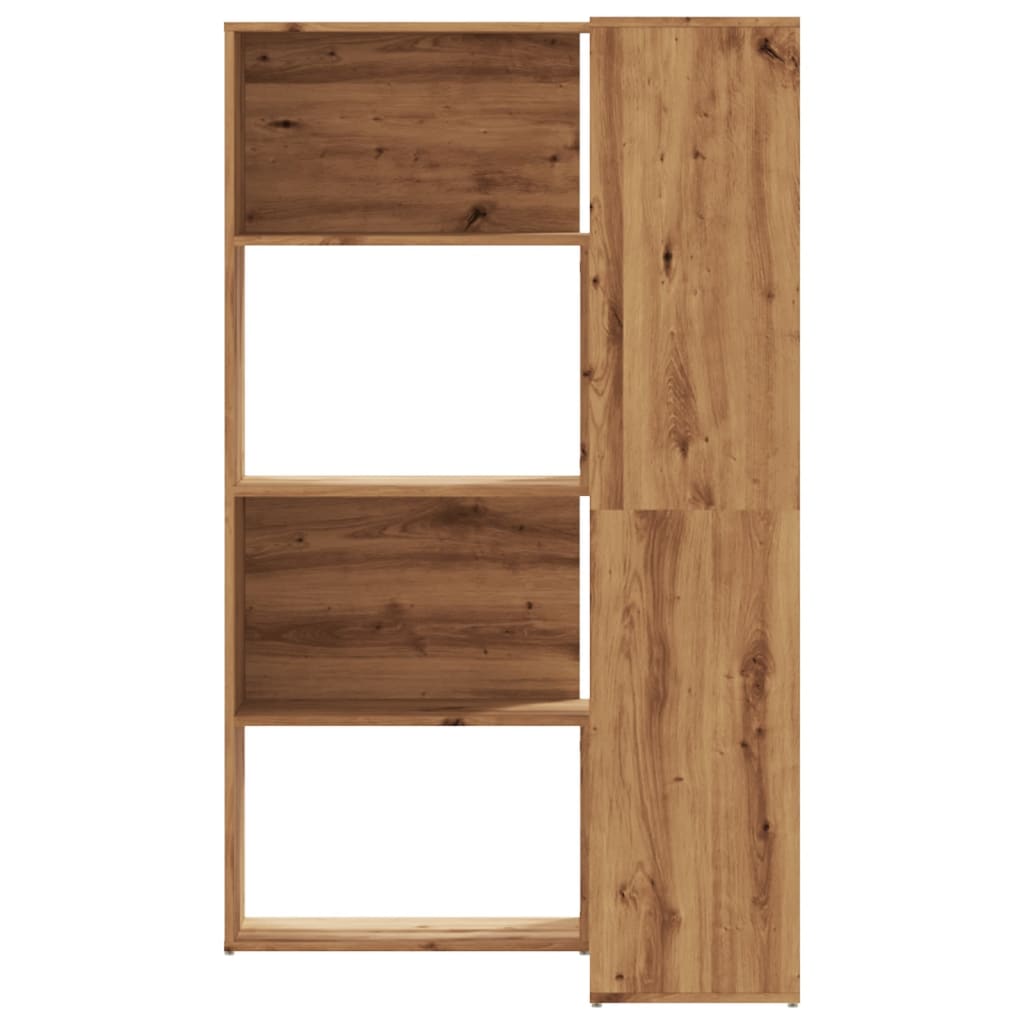 vidaXL Βιβλιοθήκη Γωνιακή 4 Επ. Αρτισιανή Δρυς 85x85x140 εκ Επεξ. Ξύλο