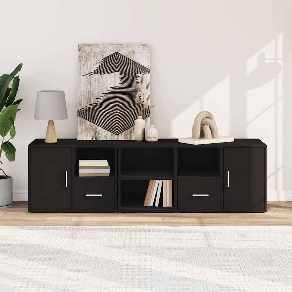 vidaXL Ντουλάπι Γωνιακό Μαύρο 160x40x45 εκ. από Επεξεργασμένο Ξύλο