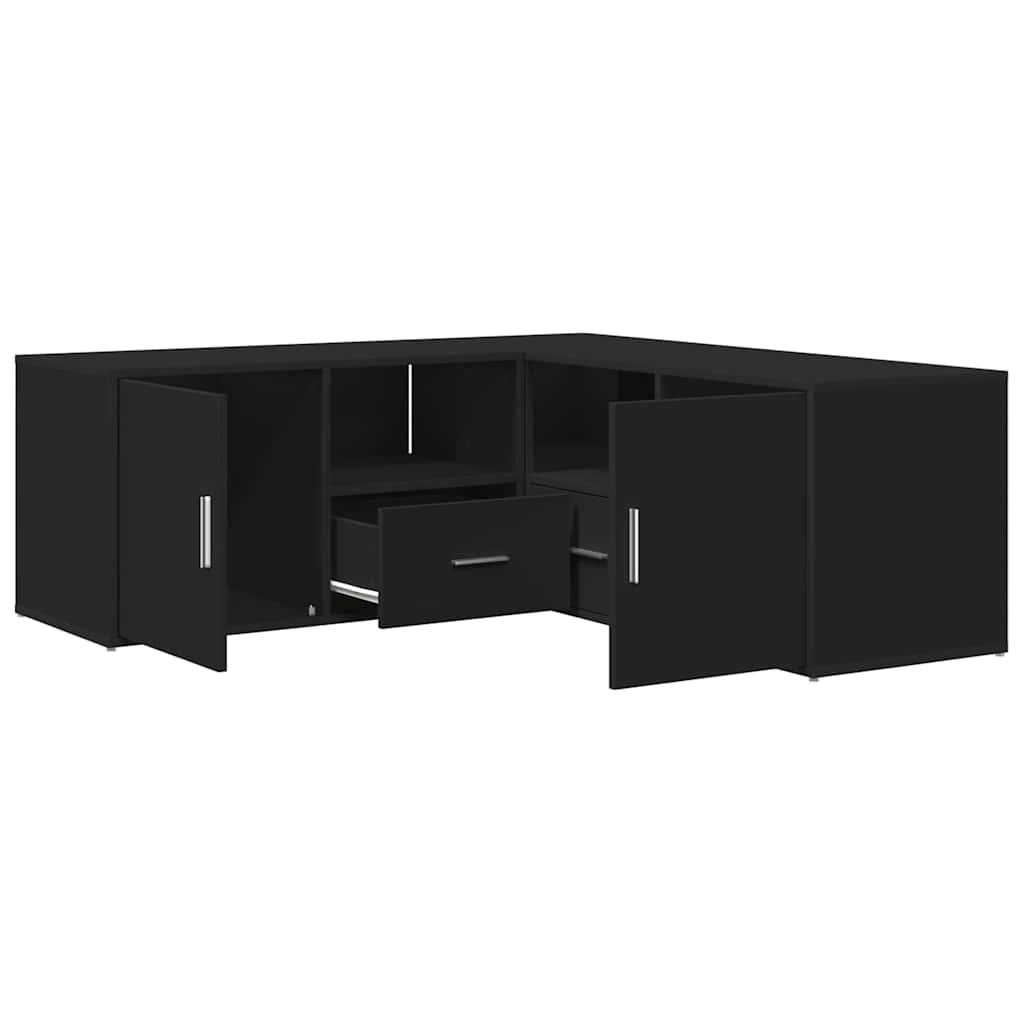 vidaXL Ντουλάπι Γωνιακό Μαύρο 200x40x45 εκ. από Επεξεργασμένο Ξύλο