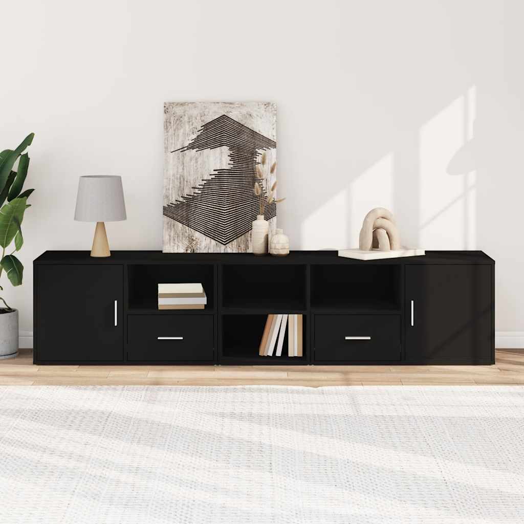 vidaXL Ντουλάπι Γωνιακό Μαύρο 200x40x45 εκ. από Επεξεργασμένο Ξύλο