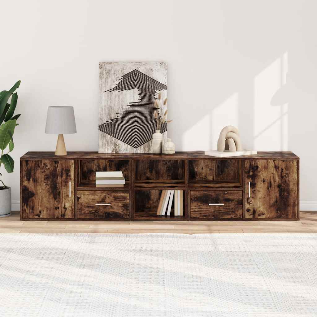vidaXL Γωνιακό Έπιπλο Καπνιστή δρυς 200x40x45 εκ. από Επεξεργ. Ξύλο
