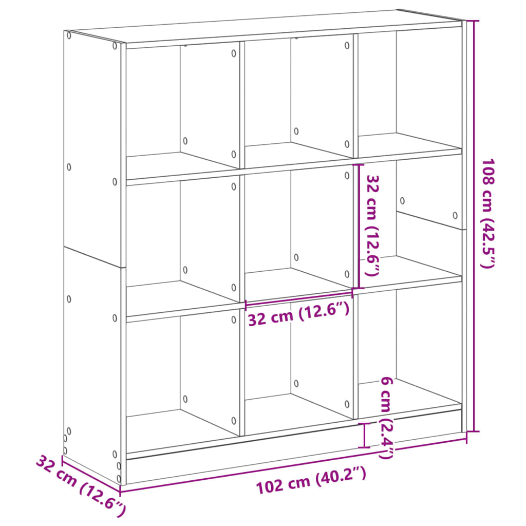 vidaXL Βιβλιοθήκη Λευκή 102x32x108 εκ. από Επεξεργασμένο Ξύλο