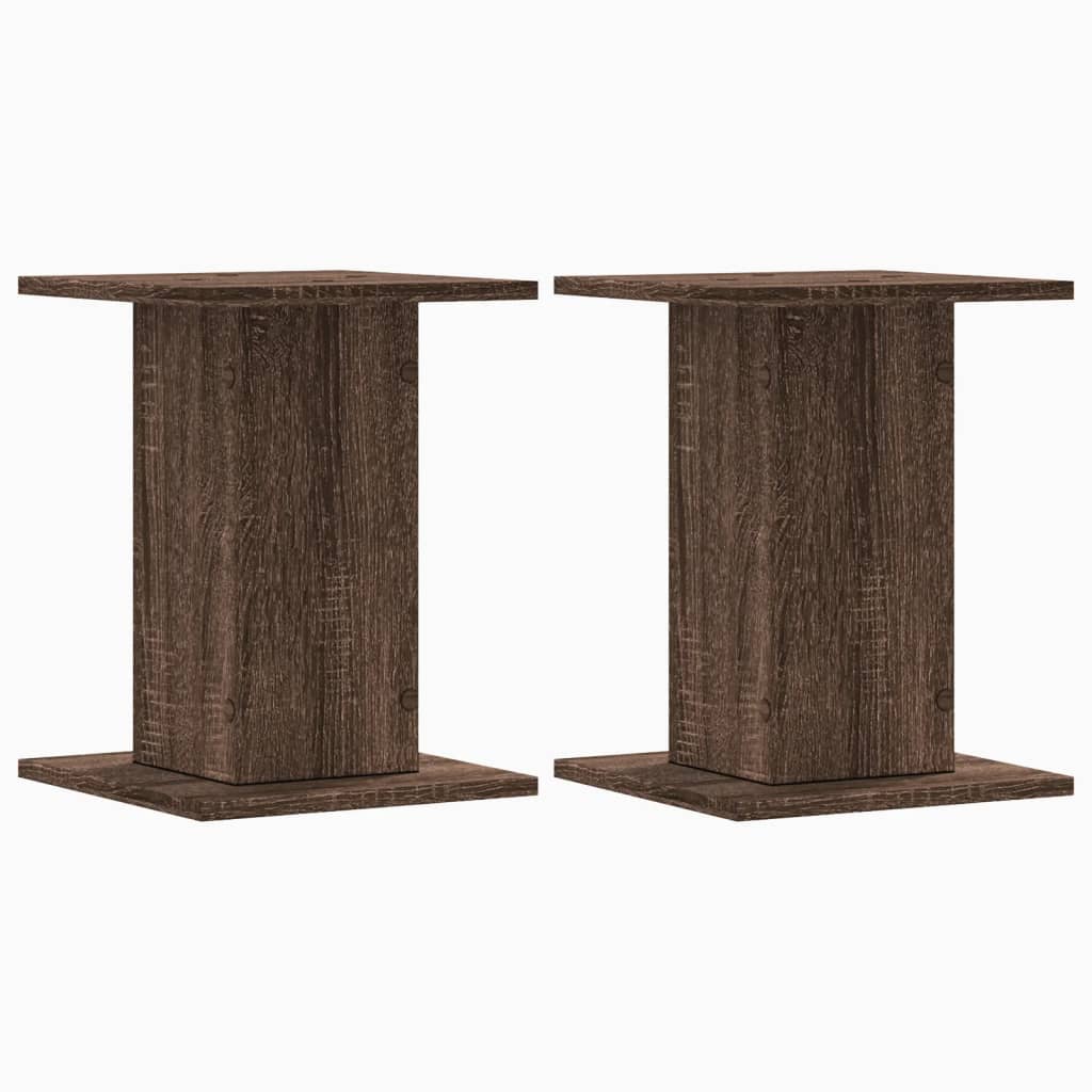 vidaXL Βάσεις Φυτών 2 Τεμ. Καφέ Δρυς 30x30x40 εκ. Επεξεργασμένο Ξύλο
