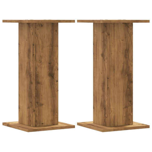 vidaXL Βάσεις Φυτών 2 τεμ. Αρτισιανή Δρυς 30x30x60 εκ. Επεξ. Ξύλο