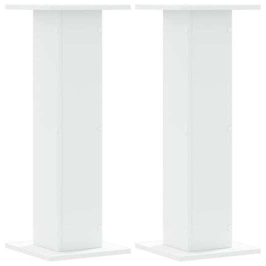 vidaXL Βάσεις Φυτών 2 τεμ. Λευκές 30x30x80 εκ. από Επεξεργασμένο Ξύλο