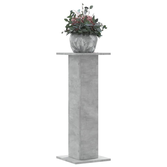 vidaXL Βάσεις Φυτών 2 τεμ. Γκρι Σκυρ. 30x30x80 εκ. Επεξεργασμένο Ξύλο
