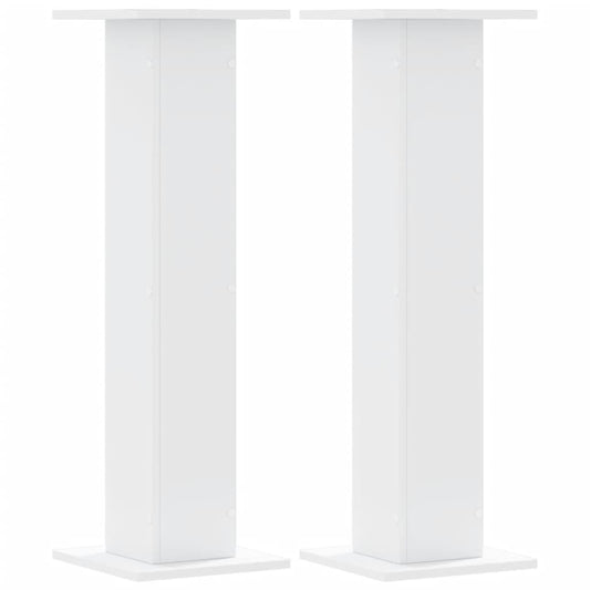 vidaXL Βάσεις Φυτών 2 τεμ. Λευκές 30x30x95 εκ. από Επεξεργασμένο Ξύλο