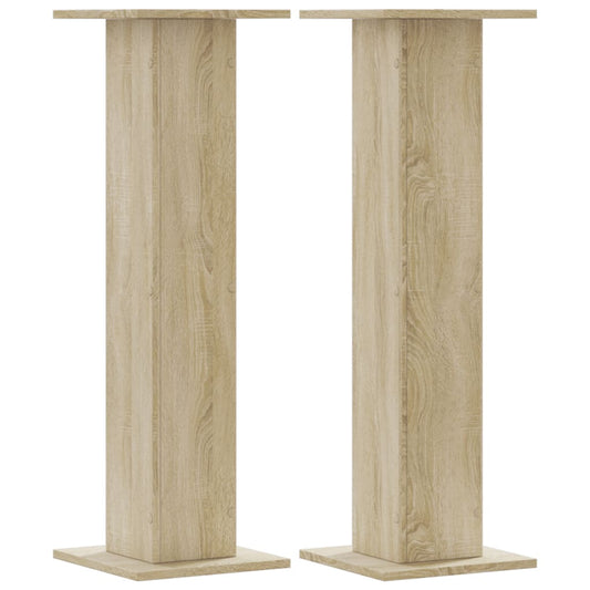 vidaXL Βάσεις Φυτών 2 Τεμ. Sonoma Δρυς 30x30x95 εκ. Επεξεργασμένο Ξύλο