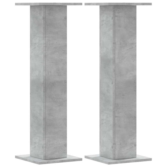 vidaXL Βάσεις Φυτών 2 τεμ. Γκρι Σκυρ. 30x30x95 εκ. Επεξεργασμένο Ξύλο