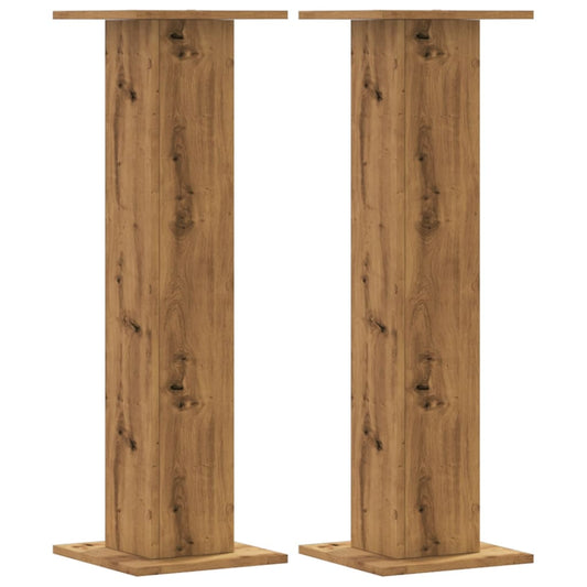 vidaXL Βάσεις Φυτών 2 τεμ. Αρτισιανή Δρυς 30x30x95 εκ. Επεξ. Ξύλο