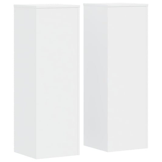 vidaXL Βάσεις Φυτών 2 τεμ. Λευκές 33x33x100 εκ. από Επεξεργασμένο Ξύλο