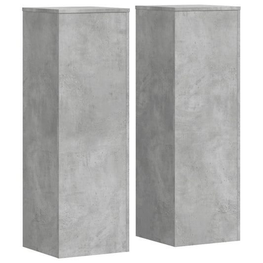 vidaXL Βάσεις Φυτών 2 τεμ. Γκρι Σκυρ. 33x33x100 εκ. Επεξεργασμένο Ξύλο