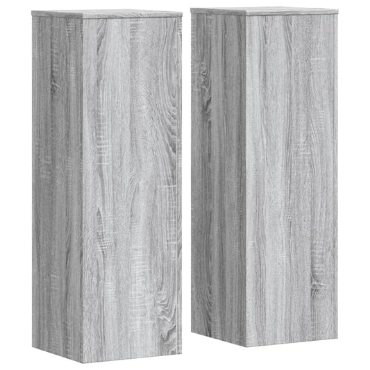 vidaXL Βάσεις Φυτών 2 Τεμ. Γκρι Sonoma 33x33x100εκ. Επεξεργασμένο Ξύλο