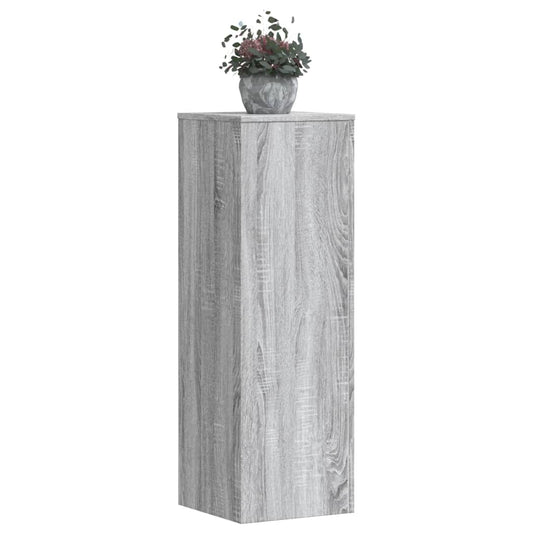 vidaXL Βάσεις Φυτών 2 Τεμ. Γκρι Sonoma 33x33x100εκ. Επεξεργασμένο Ξύλο