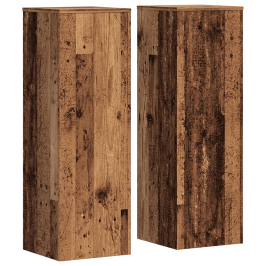 vidaXL Βάσεις Φυτών 2 τεμ. Όψη Παλαιού Ξύλου 33x33x100 εκ. Επεξ. Ξύλο