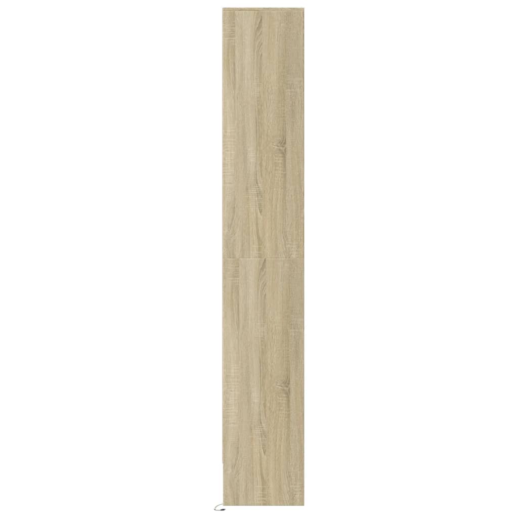 vidaXL Ντουλάπι με LED Δρυς 69x32,5x200 εκ. από Επεξεργασμένο Ξύλο