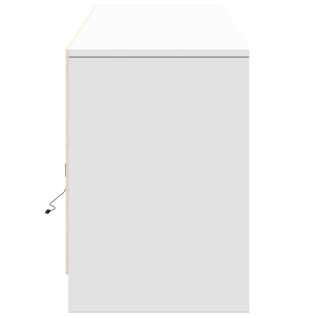 vidaXL Έπιπλο Τηλεόρασης με LED Λευκό 180x34x50 εκ. από Επεξ. Ξύλο