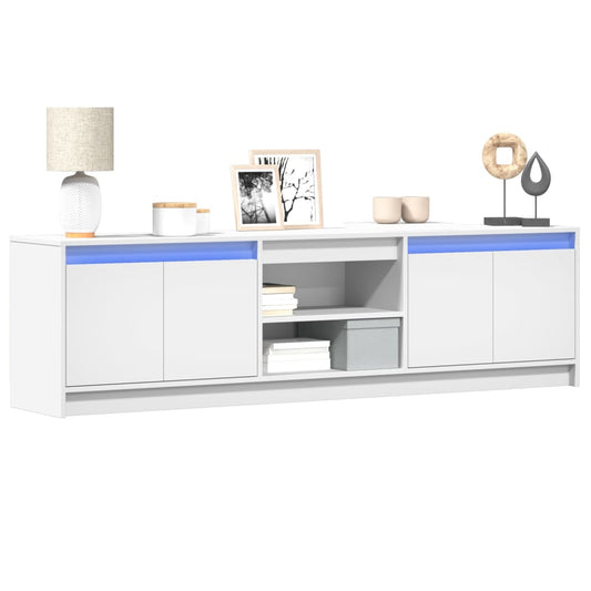 vidaXL Έπιπλο Τηλεόρασης με LED Λευκό 180x34x50 εκ. από Επεξ. Ξύλο