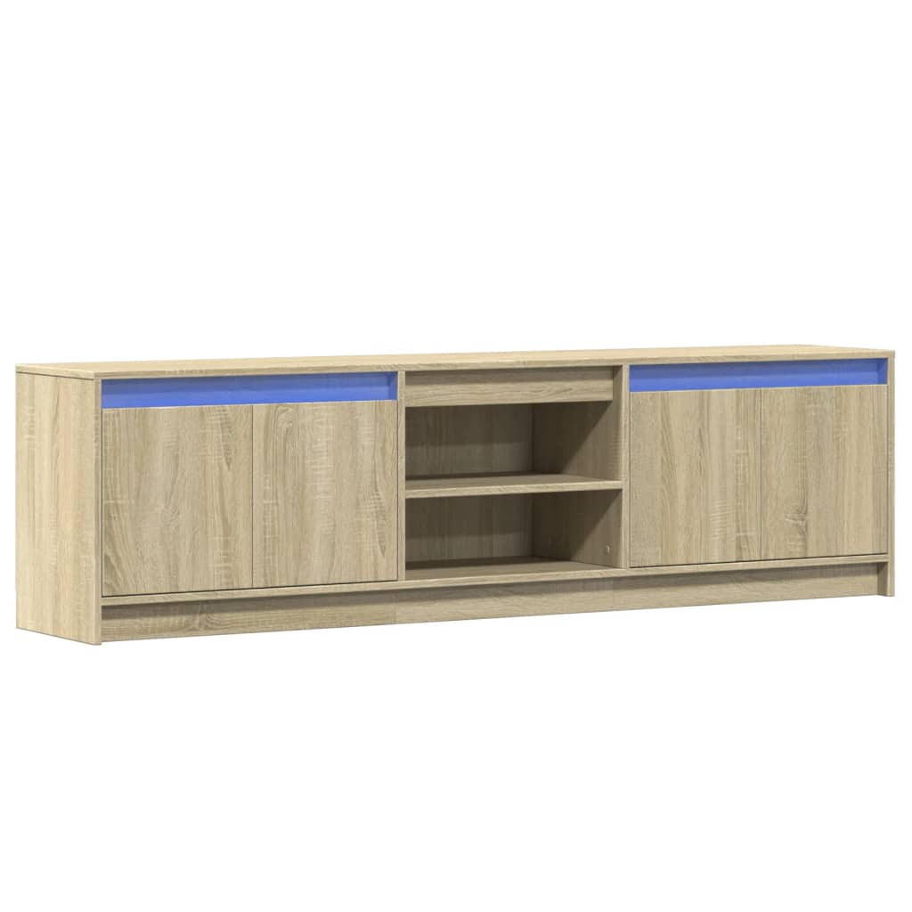 vidaXL Έπιπλο Τηλεόρασης με LED Sonoma Δρυς 180x34x50 εκ. Επεξ. Ξύλο