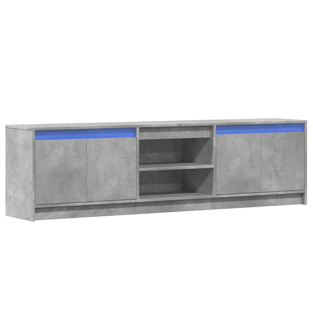 vidaXL Έπιπλο Τηλεόρασης με LED Γκρι Σκυρ. 180x34x50 εκ. Επεξ. Ξύλο