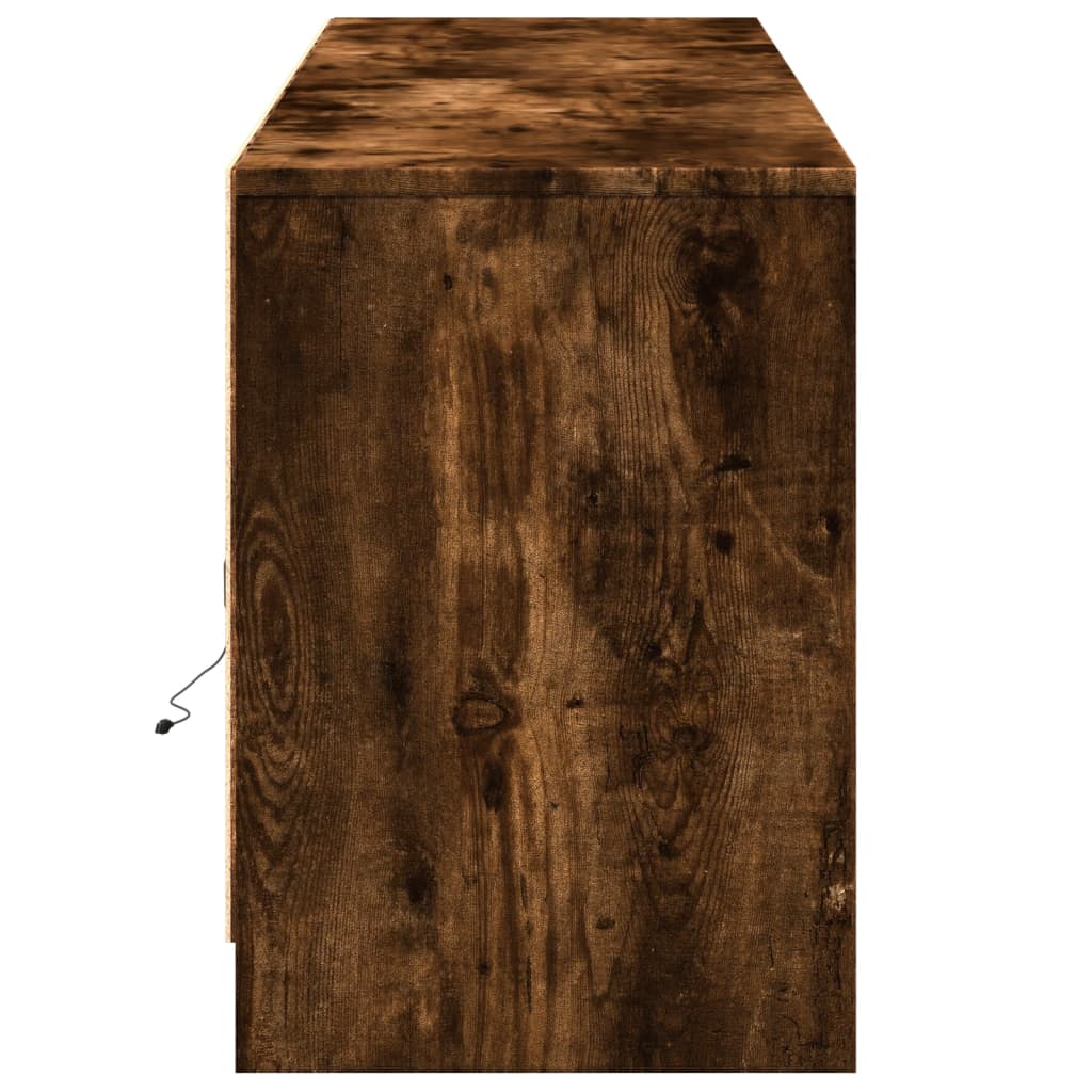 vidaXL Έπιπλο Τηλεόρασης με LED Καπνιστή Δρυς 180x34x50 εκ. Επεξ. Ξύλο