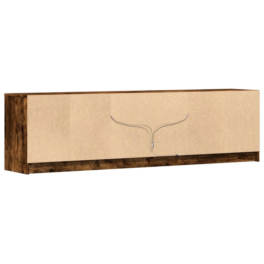 vidaXL Έπιπλο Τηλεόρασης με LED Καπνιστή Δρυς 180x34x50 εκ. Επεξ. Ξύλο