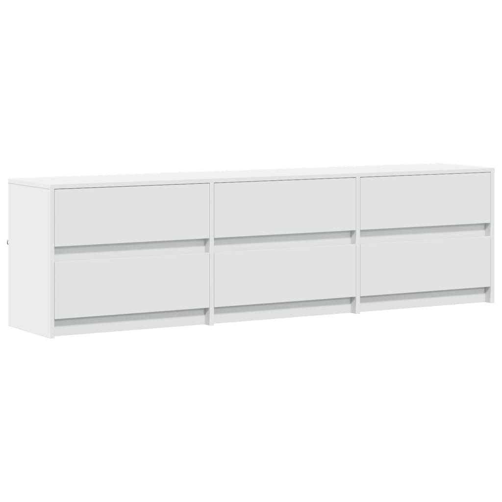 vidaXL Έπιπλο Τηλεόρασης με LED Λευκό 180x34x50 εκ. από Επεξ. Ξύλο