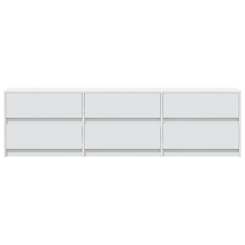 vidaXL Έπιπλο Τηλεόρασης με LED Λευκό 180x34x50 εκ. από Επεξ. Ξύλο