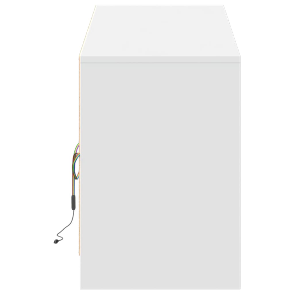 vidaXL Έπιπλο Τηλεόρασης με LED Λευκό 180x34x50 εκ. από Επεξ. Ξύλο