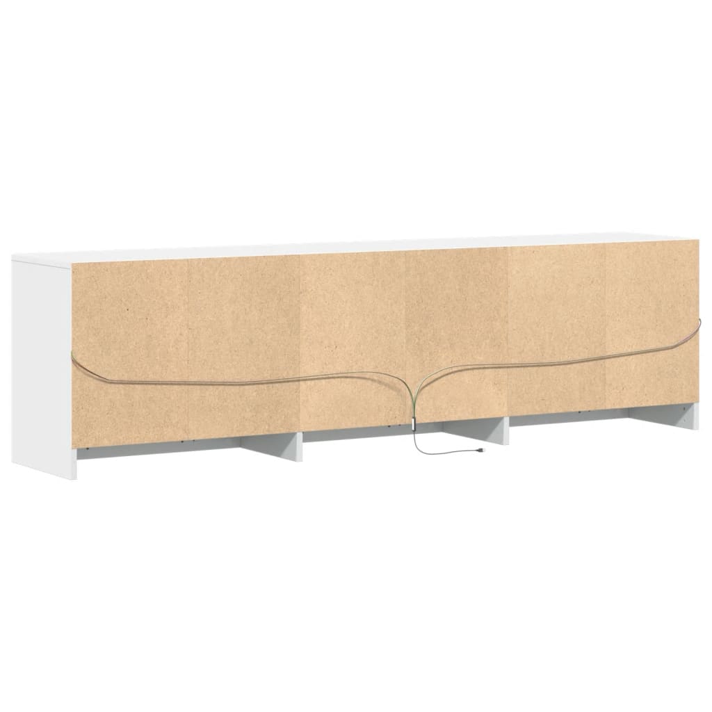 vidaXL Έπιπλο Τηλεόρασης με LED Λευκό 180x34x50 εκ. από Επεξ. Ξύλο