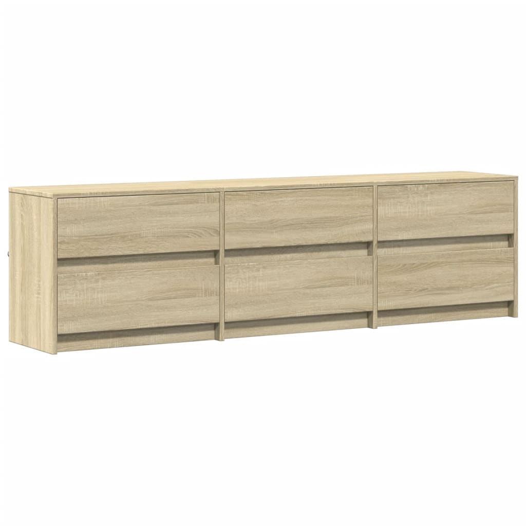 vidaXL Έπιπλο Τηλεόρασης με LED Sonoma Δρυς 180x34x50 εκ. Επεξ. Ξύλο
