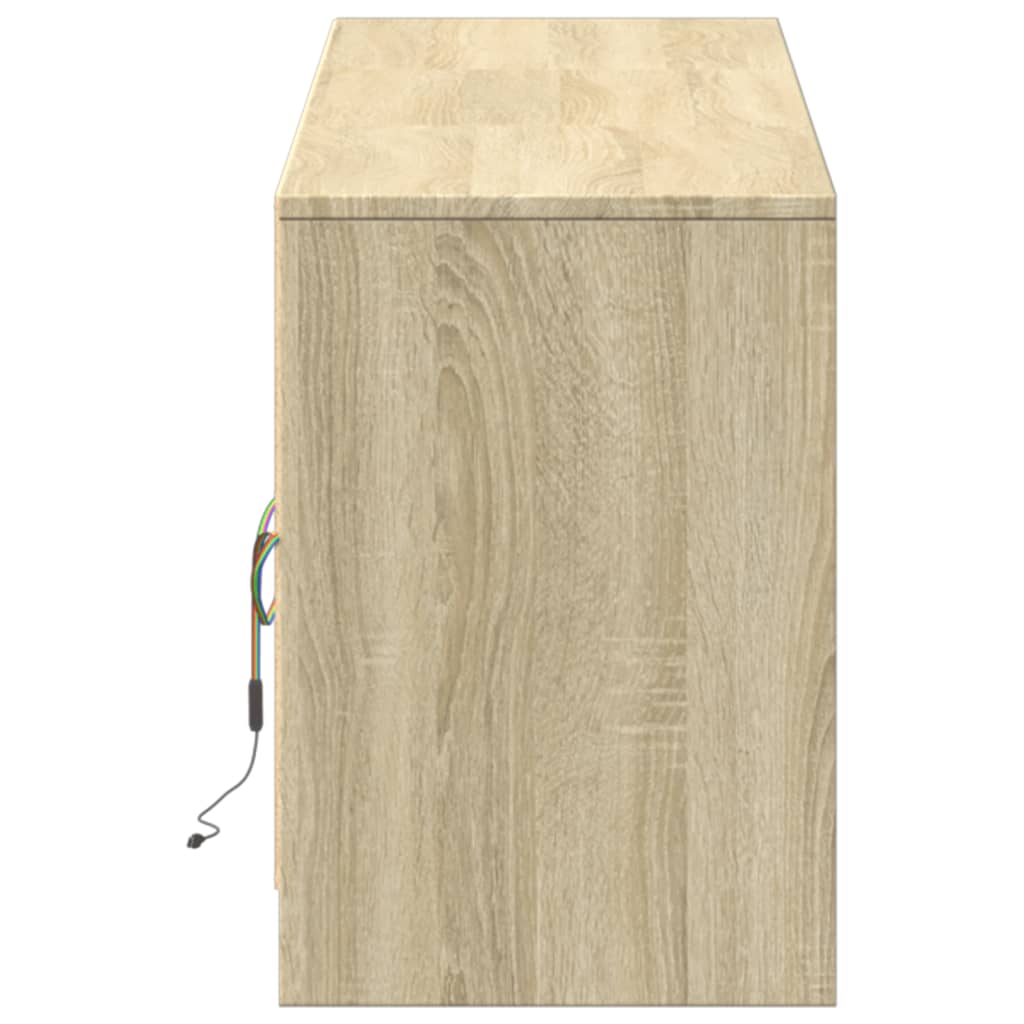 vidaXL Έπιπλο Τηλεόρασης με LED Sonoma Δρυς 180x34x50 εκ. Επεξ. Ξύλο