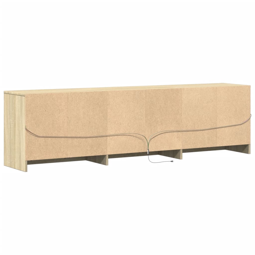 vidaXL Έπιπλο Τηλεόρασης με LED Sonoma Δρυς 180x34x50 εκ. Επεξ. Ξύλο
