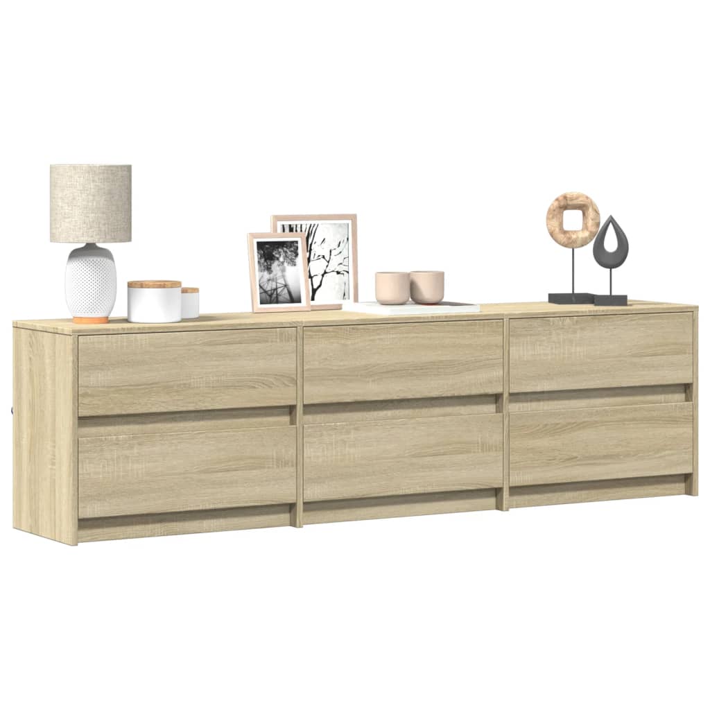 vidaXL Έπιπλο Τηλεόρασης με LED Sonoma Δρυς 180x34x50 εκ. Επεξ. Ξύλο