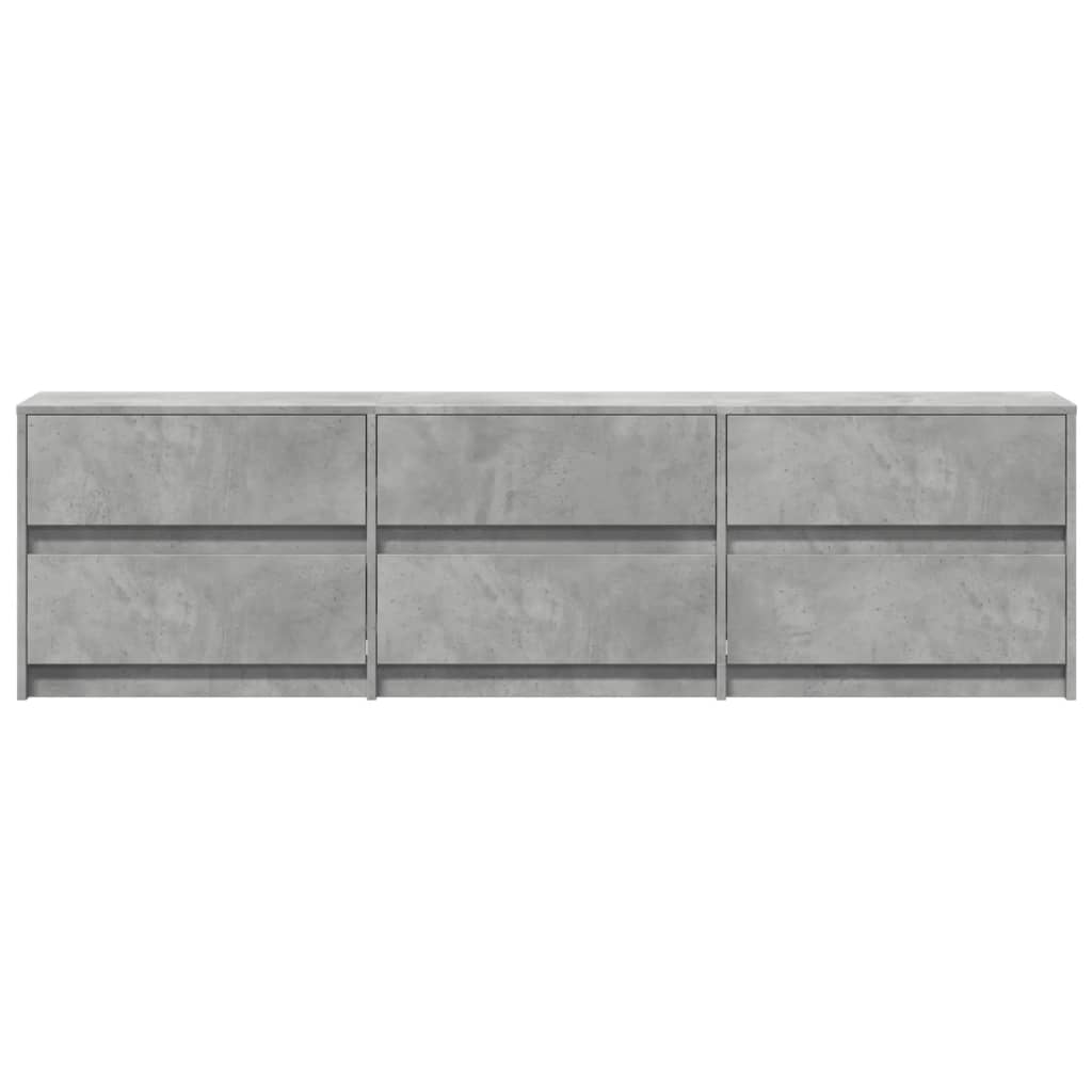 vidaXL Έπιπλο Τηλεόρασης με LED Γκρι Σκυρ. 180x34x50 εκ. Επεξ. Ξύλο