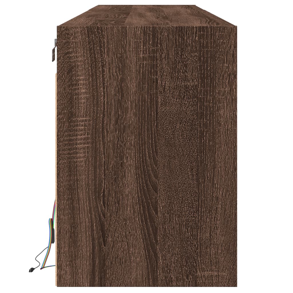 vidaXL Έπιπλο Τοίχου Τηλεόρασης με LED Καφέ Δρυς 180x31x45 εκ.