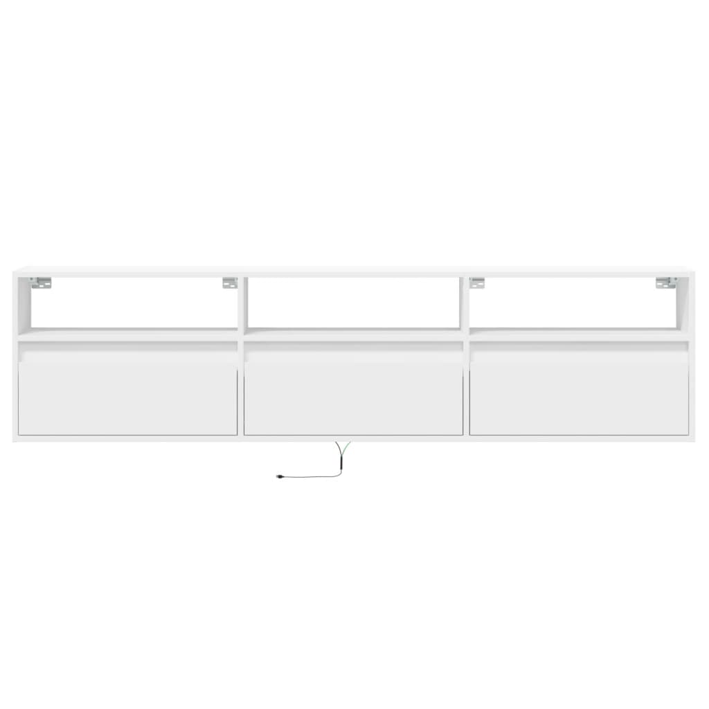 vidaXL Έπιπλο Τοίχου Τηλεόρασης με LED Λευκό 180x31x45 εκ.