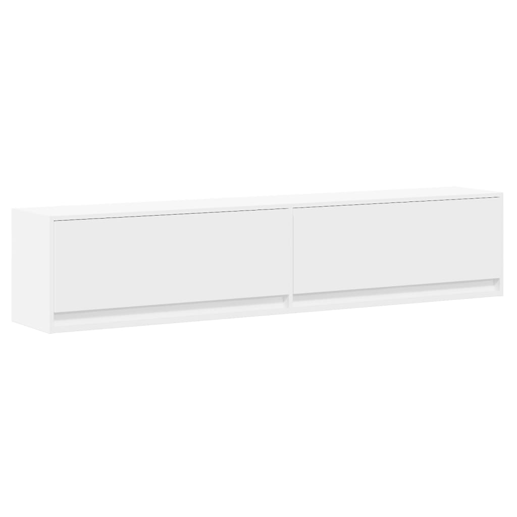 vidaXL Έπιπλο Τοίχου Τηλεόρασης με LED Λευκό 180x31x38 εκ.