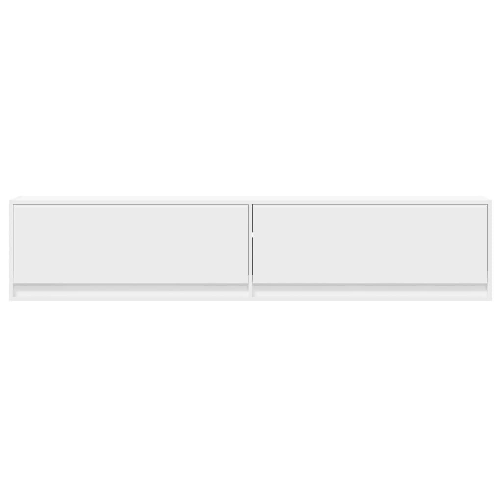 vidaXL Έπιπλο Τοίχου Τηλεόρασης με LED Λευκό 180x31x38 εκ.