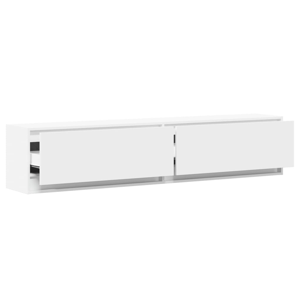 vidaXL Έπιπλο Τοίχου Τηλεόρασης με LED Λευκό 180x31x38 εκ.