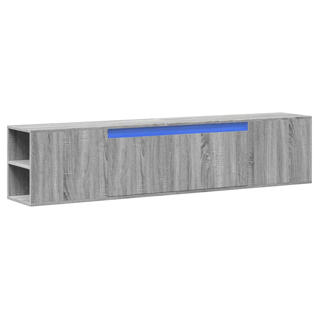 vidaXL Έπιπλο Τοίχου Τηλεόρασης με LED Γκρι Sonoma 180x31x39,5 εκ.