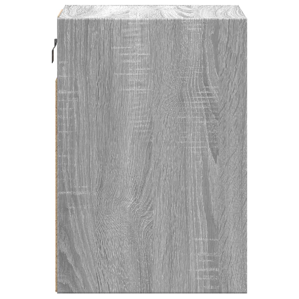 vidaXL Κομοδίνο Επιτοίχιο με Φώτα LED Γκρι Sonoma