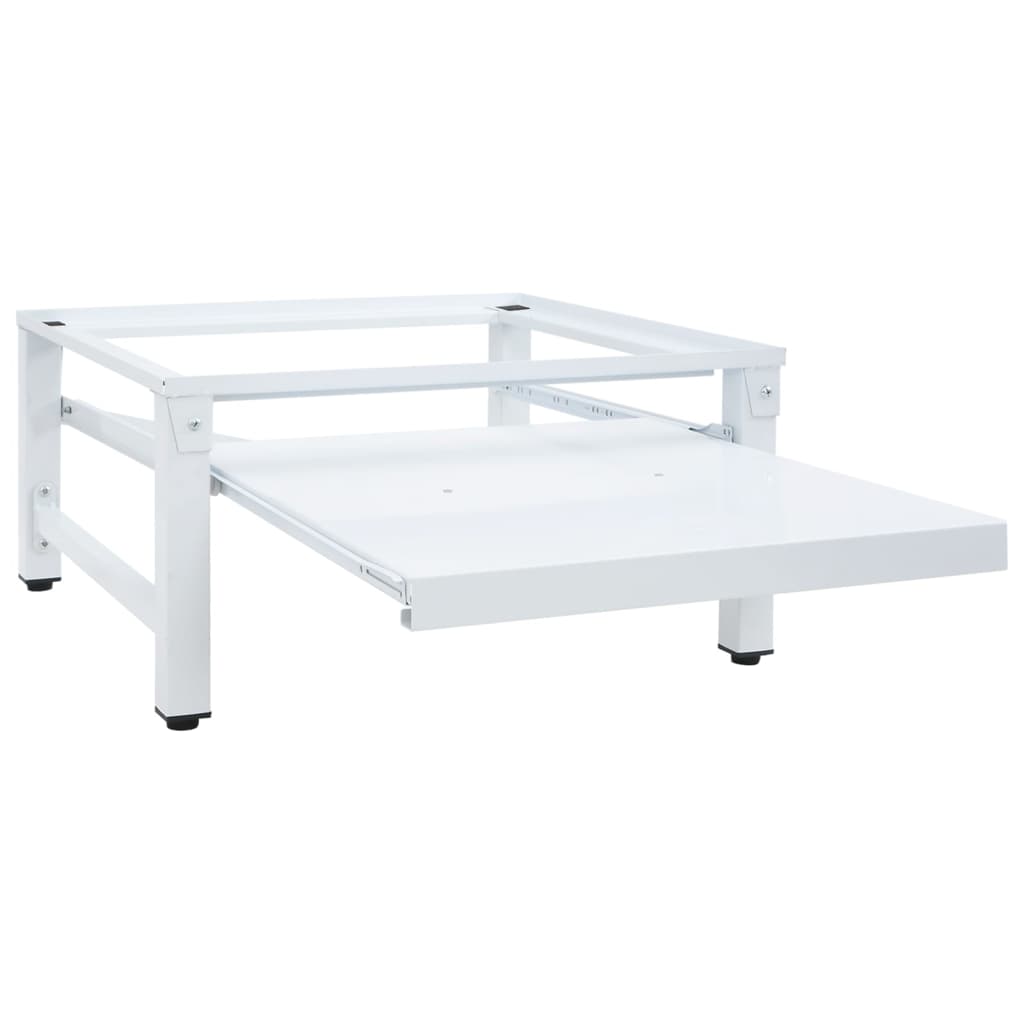 vidaXL Βάση Πλυντηρίου Ρούχων με Συρόμενο Ράφι Λευκή