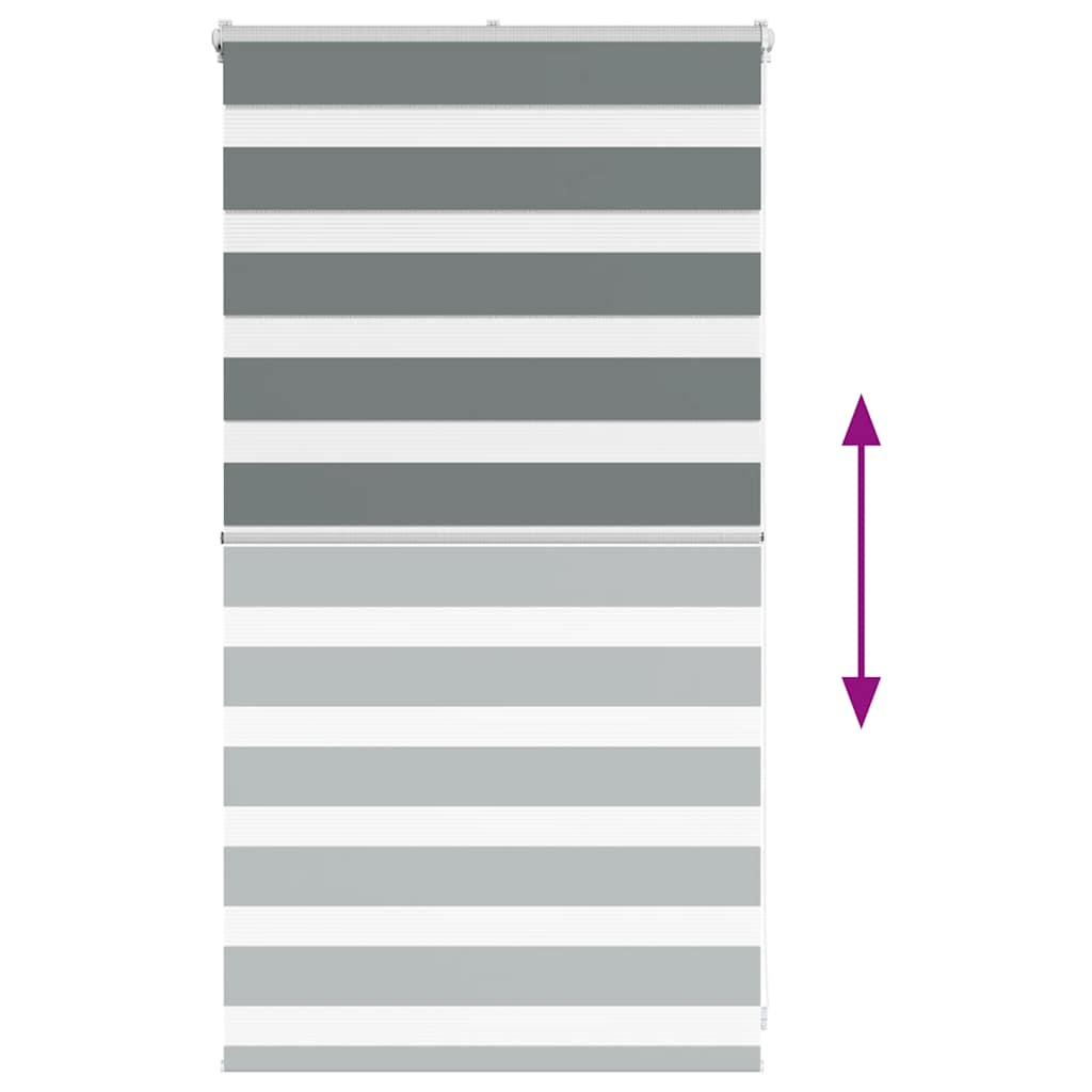 vidaXL Ζέβρα τυφλή Σκούρο Γκρι Πλάτος υφάσματος 85,9 εκ. Πολυεστέρας