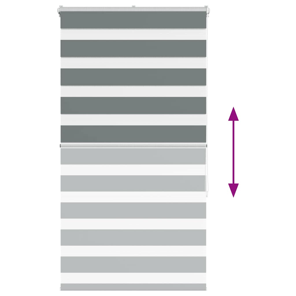 vidaXL Ζέβρα τυφλή Σκούρο Γκρι Πλάτος υφάσματος 75,9 εκ. Πολυεστέρας