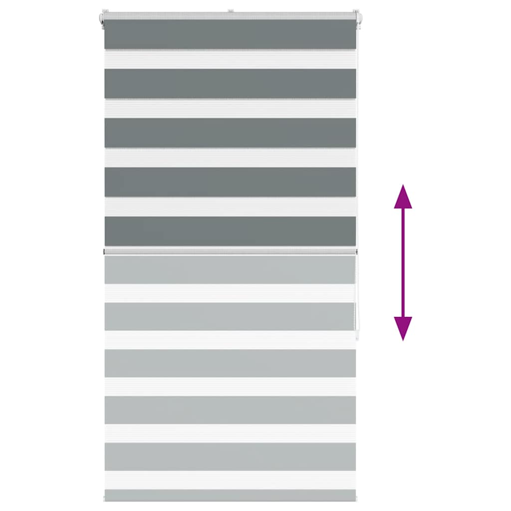 vidaXL Ζέβρα τυφλή Σκούρο Γκρι Πλάτος υφάσματος 85,9 εκ. Πολυεστέρας