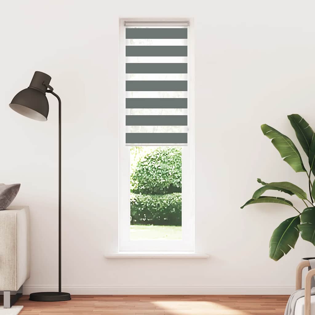 vidaXL Στόρι Ζέβρα Σκούρο Γκρι 55 x 200 εκ. Πλάτος Υφάσματος 50,9 εκ. Πολυεστέρας