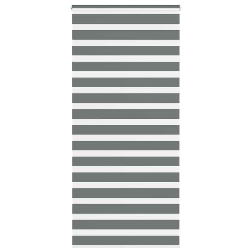 vidaXL Ζέβρα τυφλή Σκούρο Γκρι Πλάτος υφάσματος 90,9 εκ. Πολυεστέρας